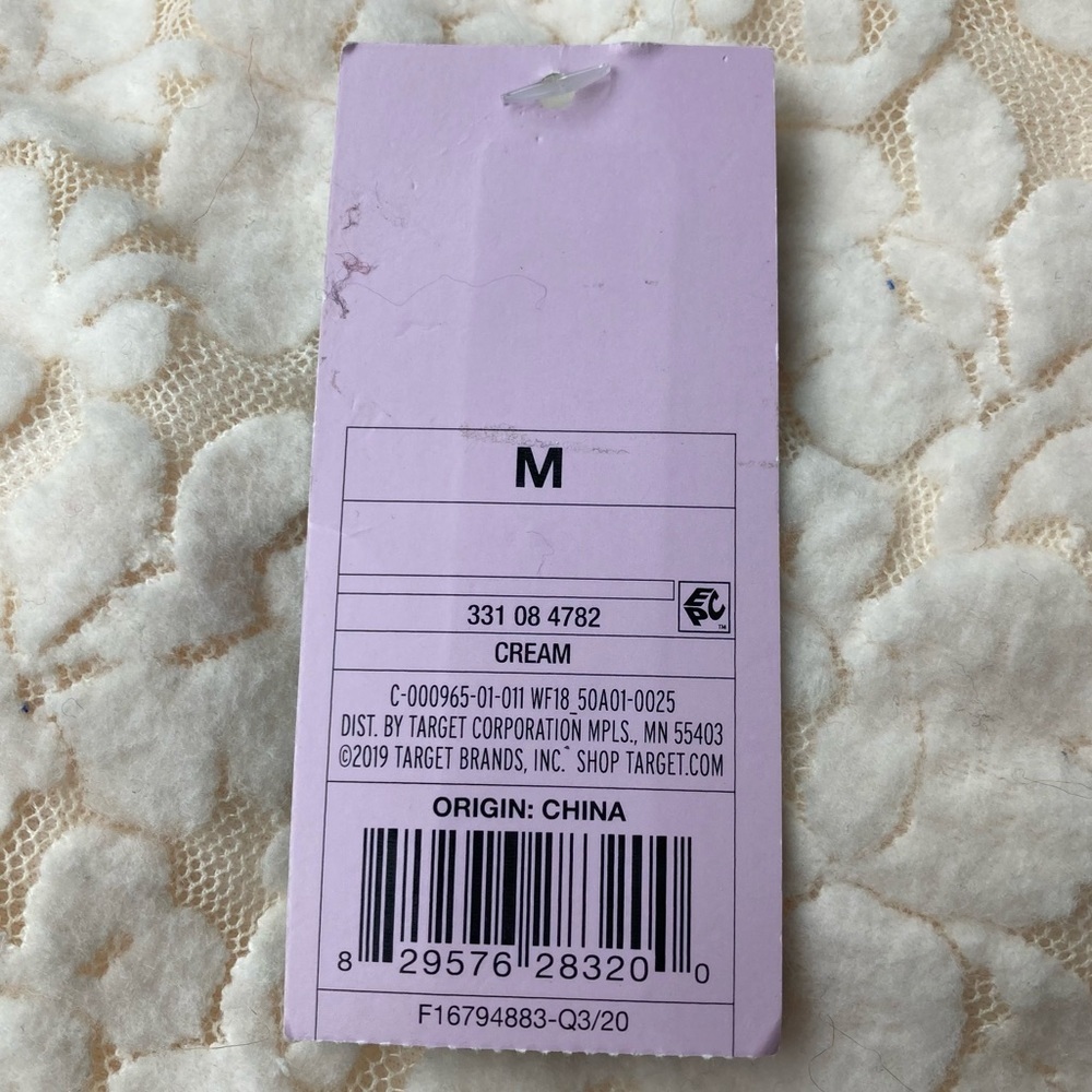 Wild Fable Dress Medium Juniors Mini Lace Long Sleeve Cream Skater Dress NWT - Picture 4 of 4